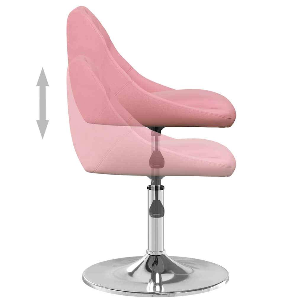 Esszimmerstühle 2 Stk. Drehbar Rosa Samt