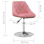 Esszimmerstühle 2 Stk. Drehbar Rosa Samt