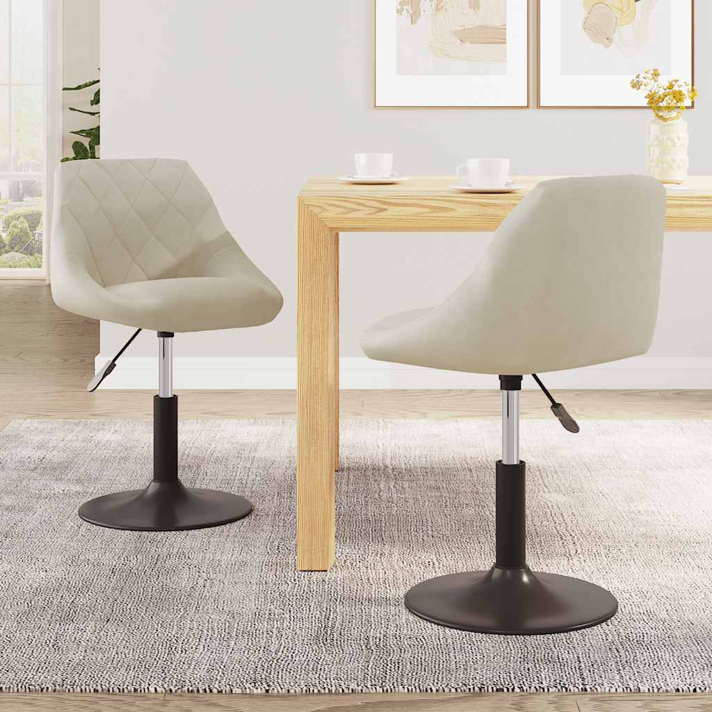 Esszimmerstühle 2 Stk. Drehbar Creme Samt
