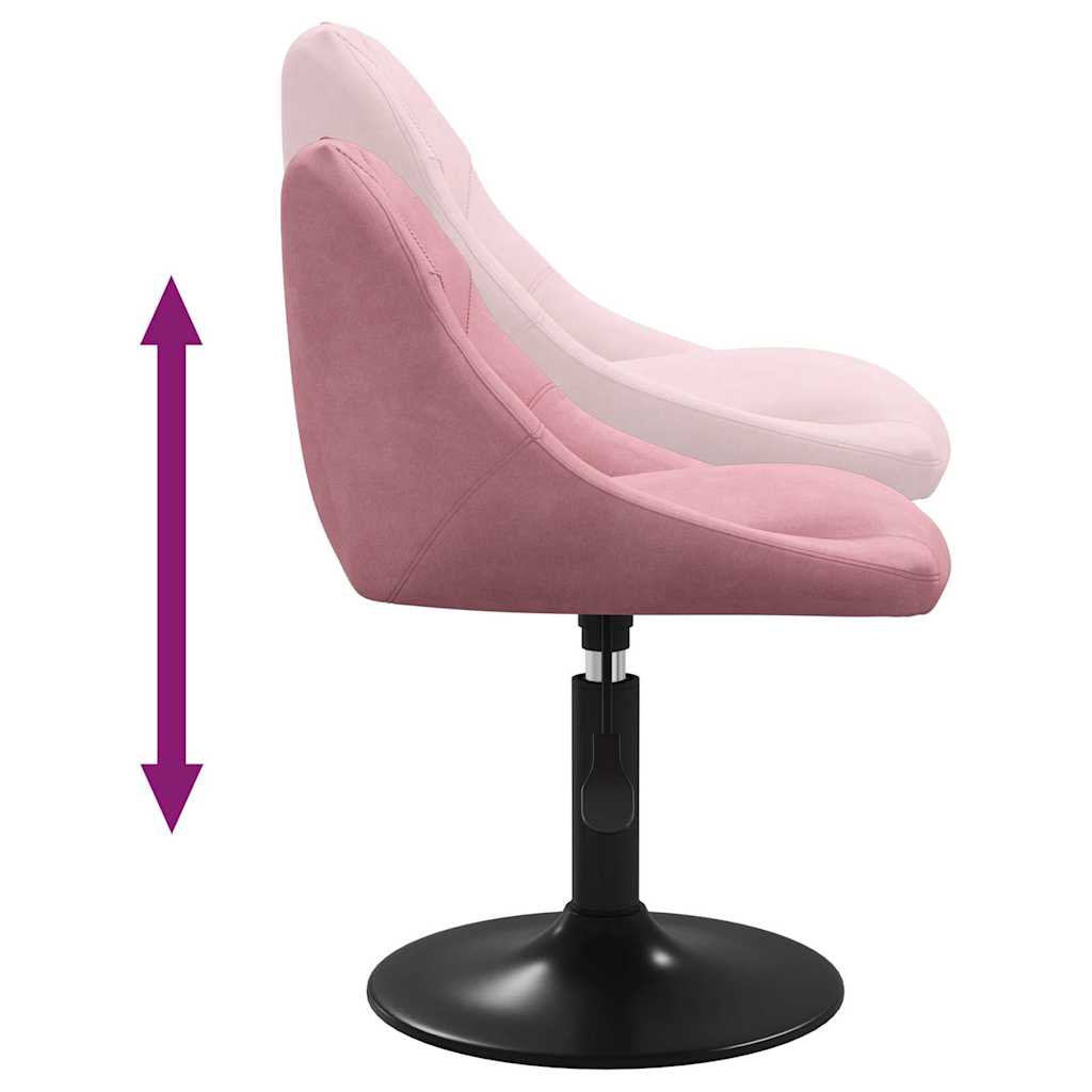 Esszimmerstühle 2 Stk. Drehbar Rosa Samt