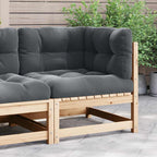 Garten-Ecksofa mit Kissen Massivholz Kiefer