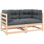 Garten-Ecksofas 2 Stk. mit Kissen Massivholz Kiefer