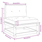 2-tlg. Garten-Lounge-Set mit Kissen Kiefer Massivholz