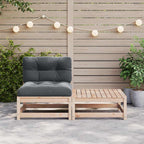 2-tlg. Garten-Lounge-Set mit Kissen Massivholz Kiefer