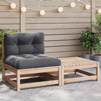 2-tlg. Garten-Lounge-Set mit Kissen Massivholz Kiefer
