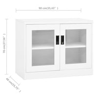 Büroschrank Weiß 90x40x70 cm Stahl