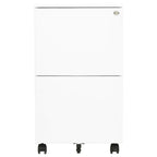 Aktenschrank mit Rollen Weiß 39x45x67 cm Stahl
