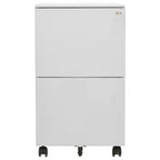 Aktenschrank mit Rollen Hellgrau 39x45x67 cm Stahl
