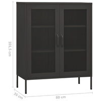 Lagerschrank Anthrazit 80x35x101,5 cm Stahl