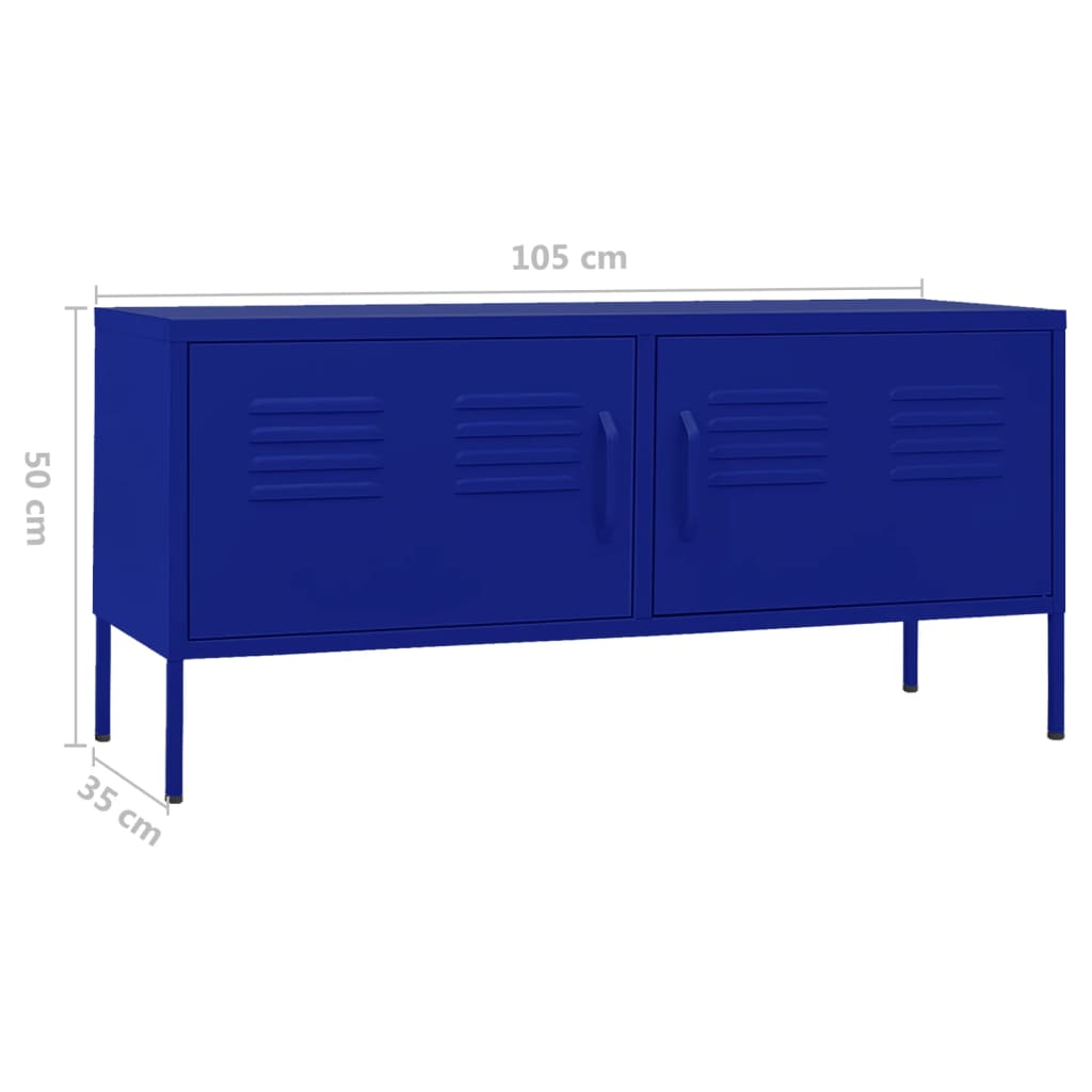 TV-Schrank Marineblau 105x35x50 cm Stahl