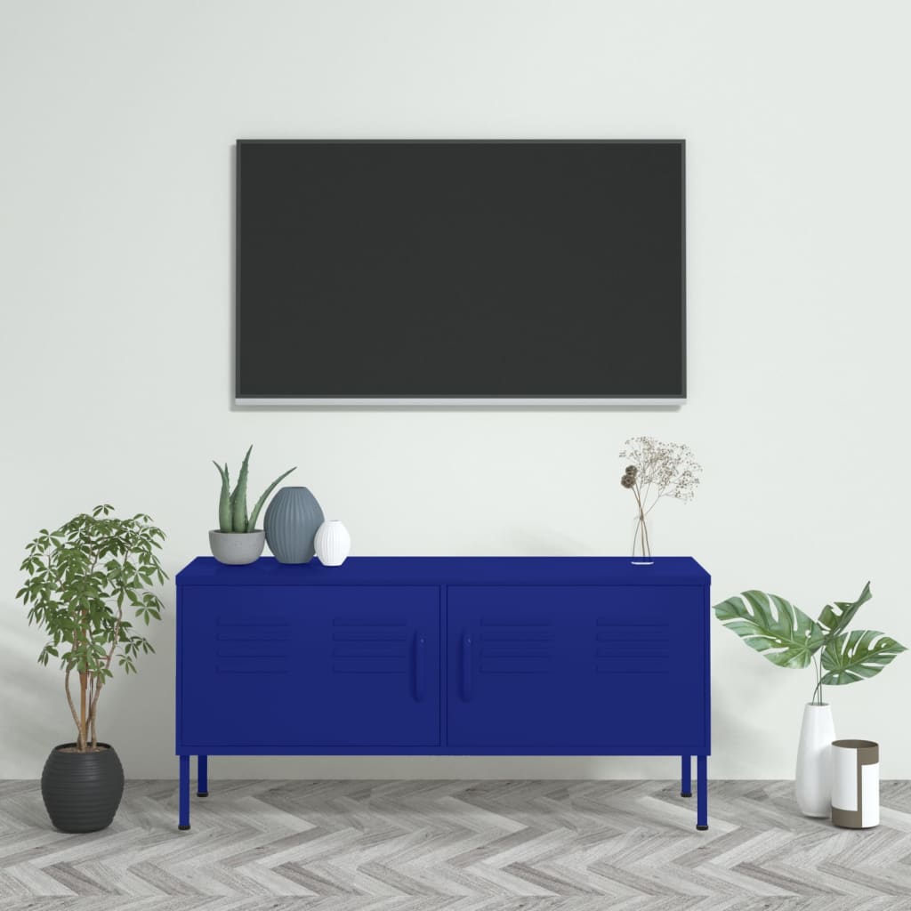 TV-Schrank Marineblau 105x35x50 cm Stahl