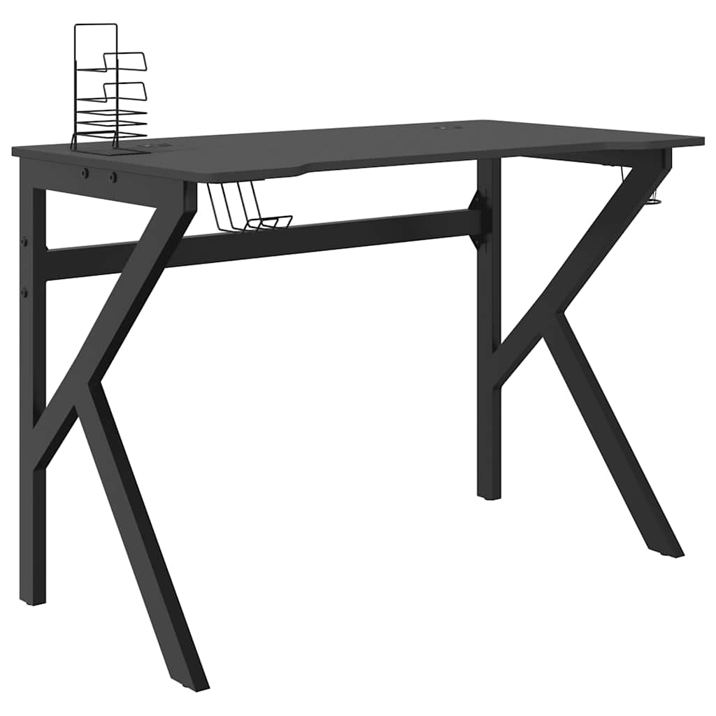Gaming-Schreibtisch mit K-Gestell Schwarz und Rot 110x60x75 cm