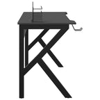 Gaming-Schreibtisch mit K-Gestell Schwarz und Rot 110x60x75 cm
