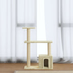 Kratzbaum mit Sisal-Kratzsäulen Creme 70 cm