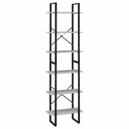 Lagerregal Betongrau 60x30x210 cm Holzwerkstoff