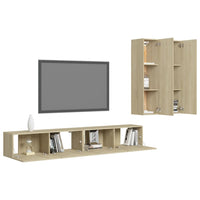 4-tlg. TV-Schrank-Set Sonoma-Eiche Holzwerkstoff