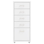 Aktenschrank mit Rollen Weiß 28x41x69 cm Metall