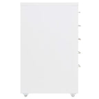 Aktenschrank mit Rollen Weiß 28x41x69 cm Metall