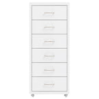 Aktenschrank mit Rollen Weiß 28x41x69 cm Metall