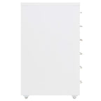 Aktenschrank mit Rollen Weiß 28x41x69 cm Metall