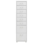 Aktenschrank mit Rollen Grau 28x41x109 cm Metall