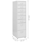 Aktenschrank mit Rollen Grau 28x41x109 cm Metall