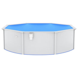 vidaXL Pool mit Stahlwand Rund 460x120 cm Weiß