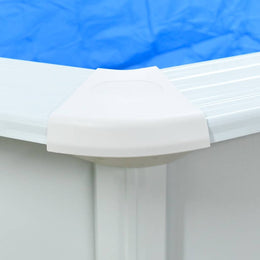 vidaXL Pool mit Stahlwand Oval 490x360x120 cm Weiß