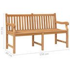 Gartenbank 150 cm Massivholz Teak