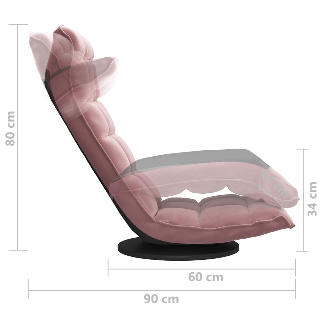Bodenstuhl Drehbar Rosa Samt
