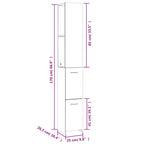 Badschrank Weiß 25x26,5x170 cm Holzwerkstoff