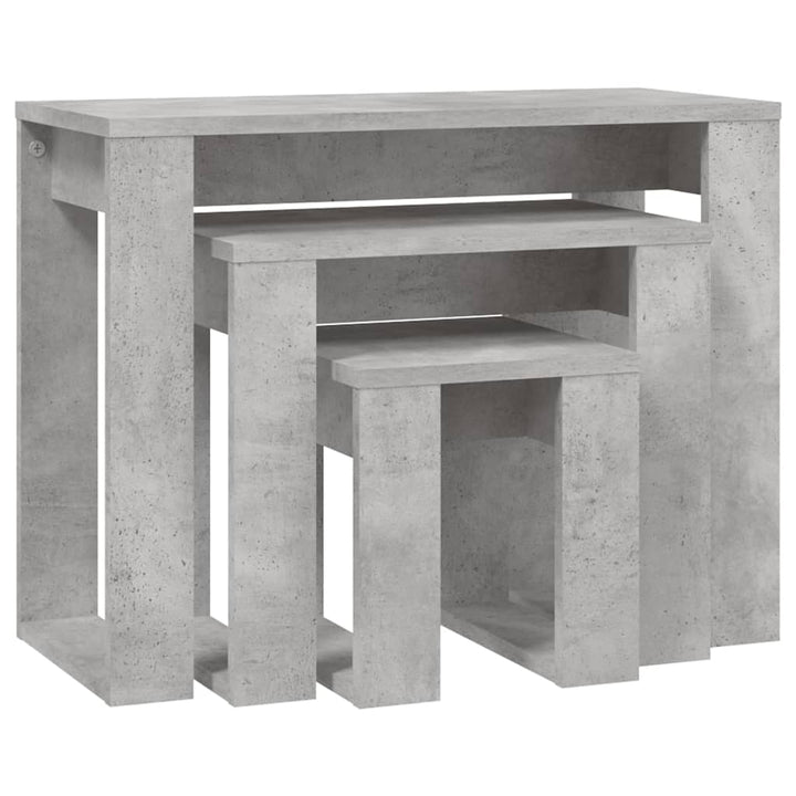 Satztische 3-tlg. Betongrau Holzwerkstoff