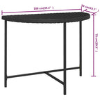 Gartentisch Schwarz 100x50x75 cm Poly Rattan