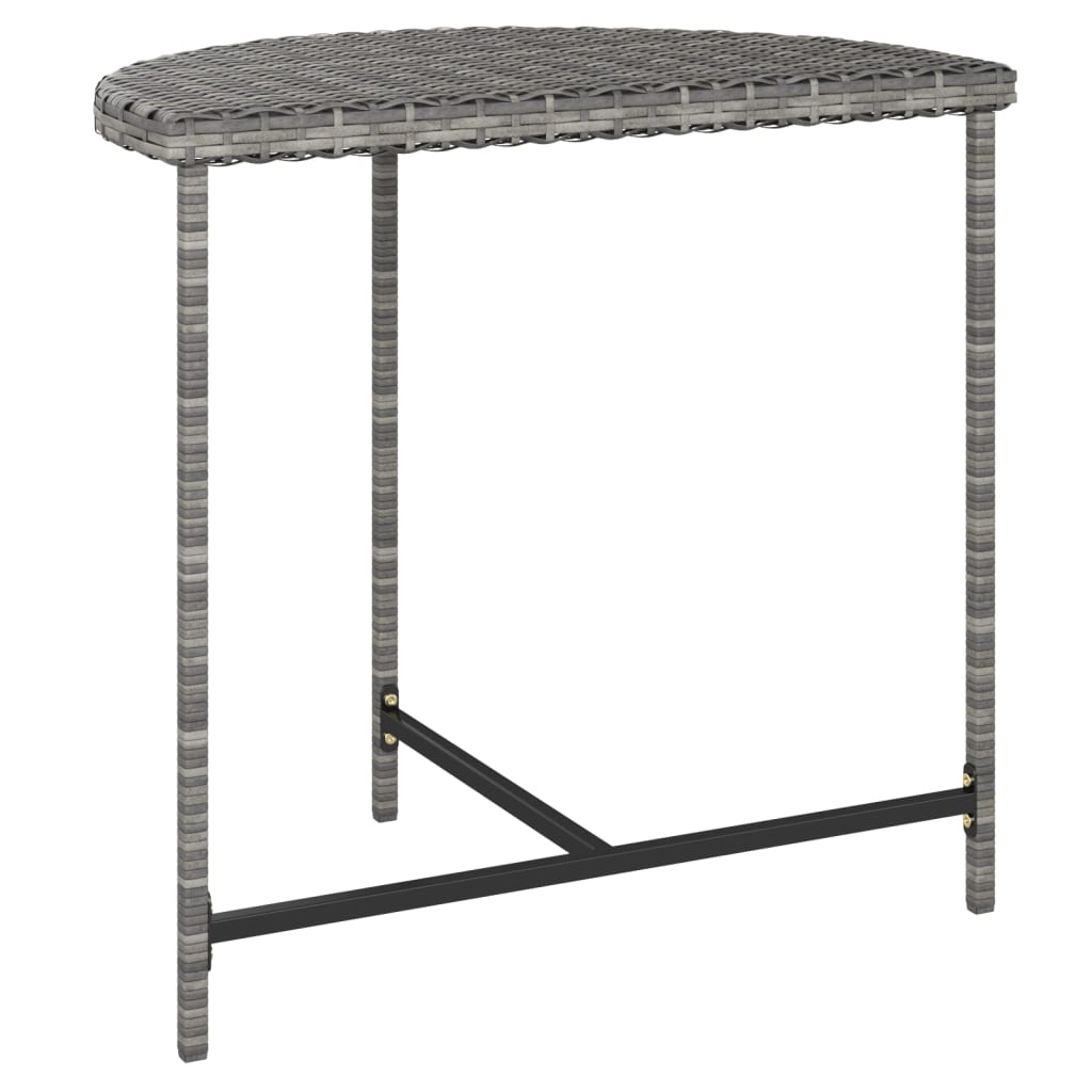 Gartentisch Grau 80x50x75 cm Poly Rattan