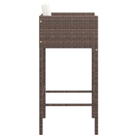 Barhocker 4 Stk. mit Kissen Braun Poly Rattan