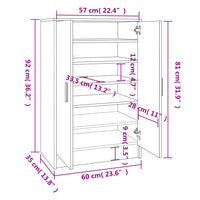 Schuhschrank Weiß 60x35x92 cm Holzwerkstoff