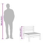 Garten-Mittelsofas 2 Stk. Weiß Kiefer Massivholz