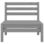 Garten-Mittelsofas 2 Stk. Grau Kiefer Massivholz