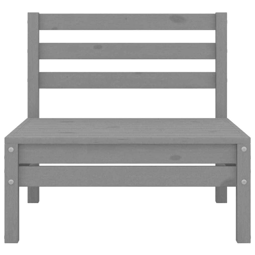 3-tlg. Garten-Lounge-Set Massivholz Kiefer Grau