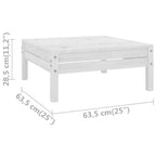 3-tlg. Garten-Lounge-Set Massivholz Kiefer Weiß