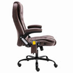 Bürostuhl mit Massagefunktion Dunkelbraun Wildleder-Optik