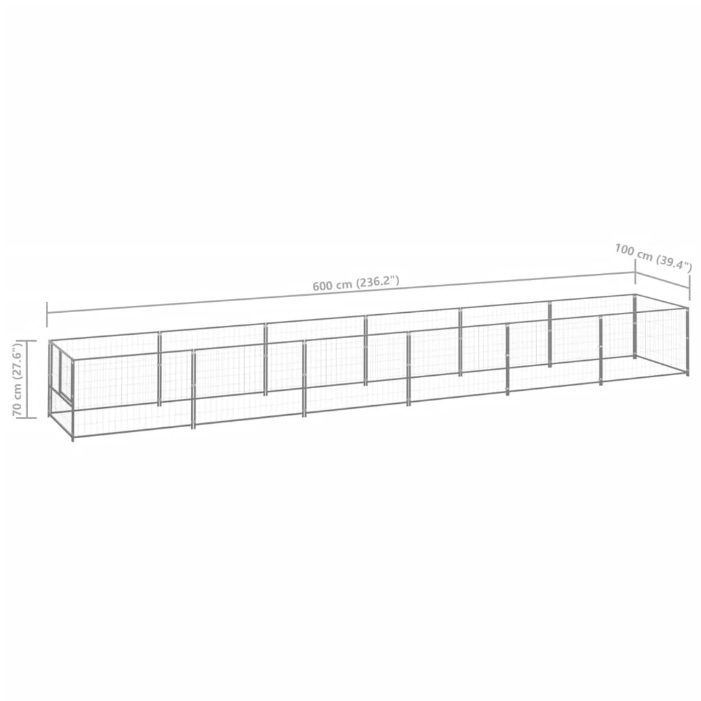 Hundezwinger Silbern 6 m² Stahl