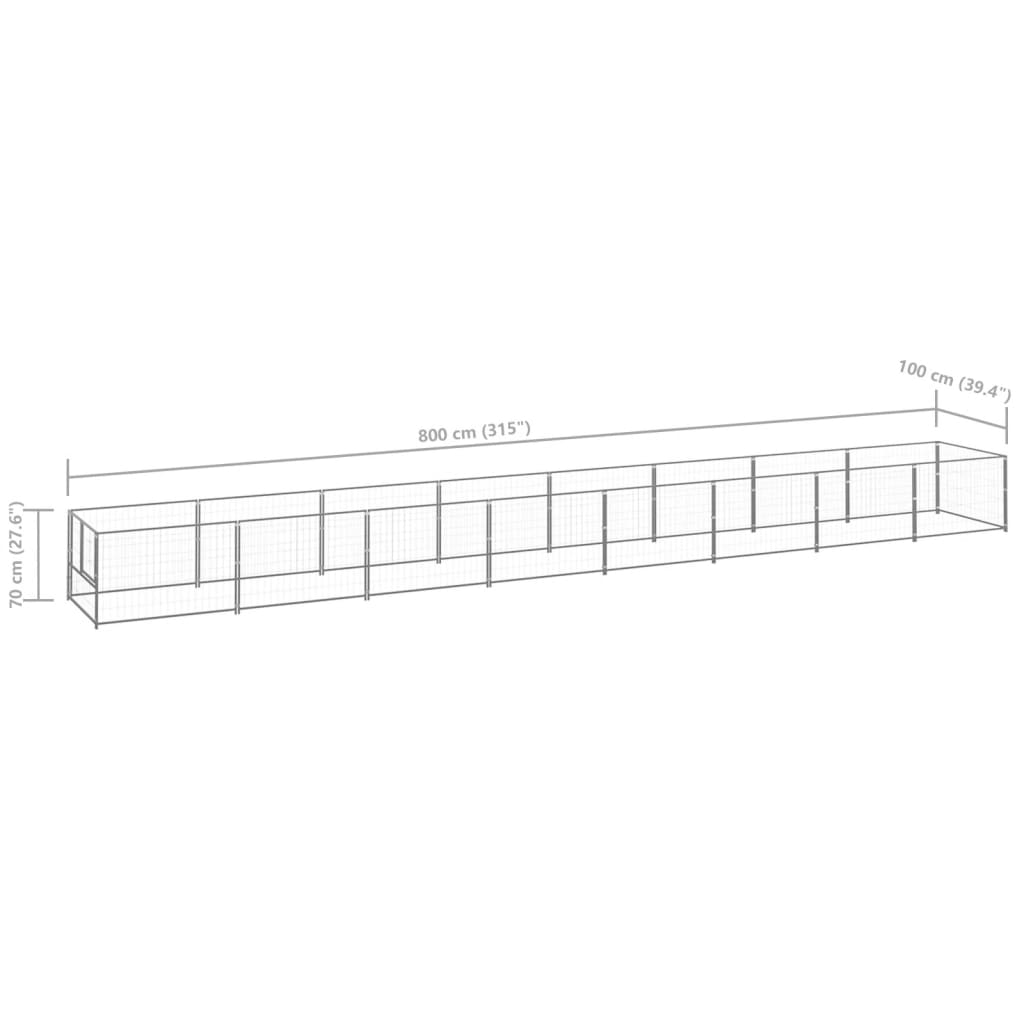 Hundezwinger Silbern 8 m² Stahl