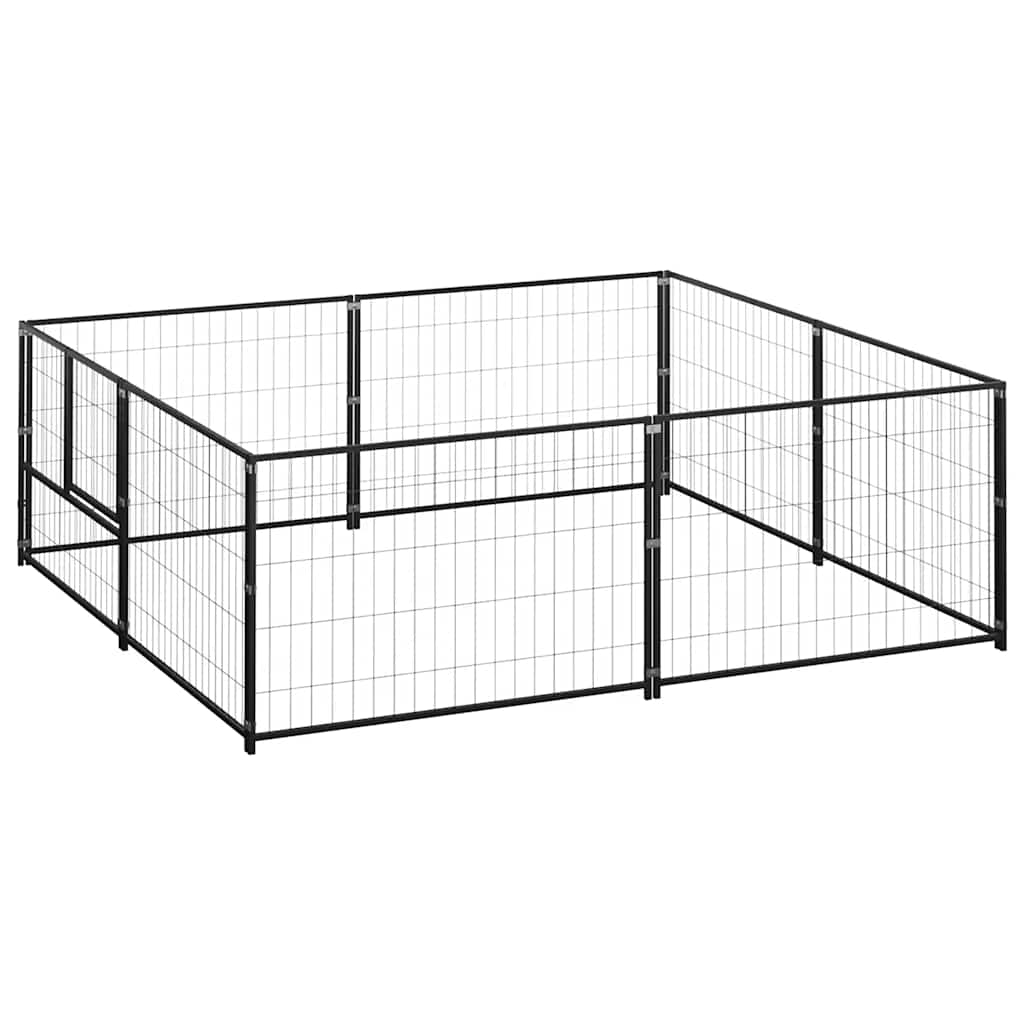 Hundezwinger Schwarz 4 m² Stahl