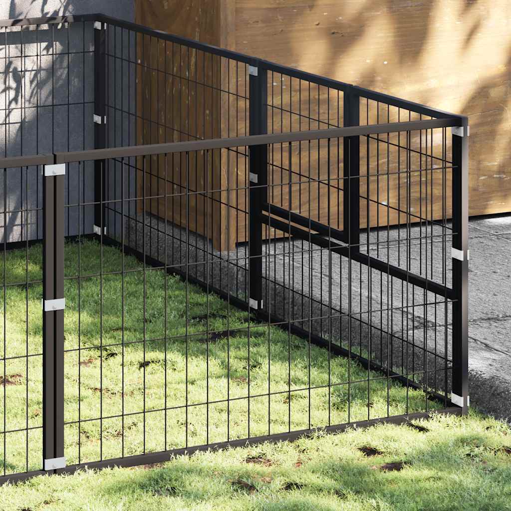 Hundezwinger Schwarz 4 m² Stahl