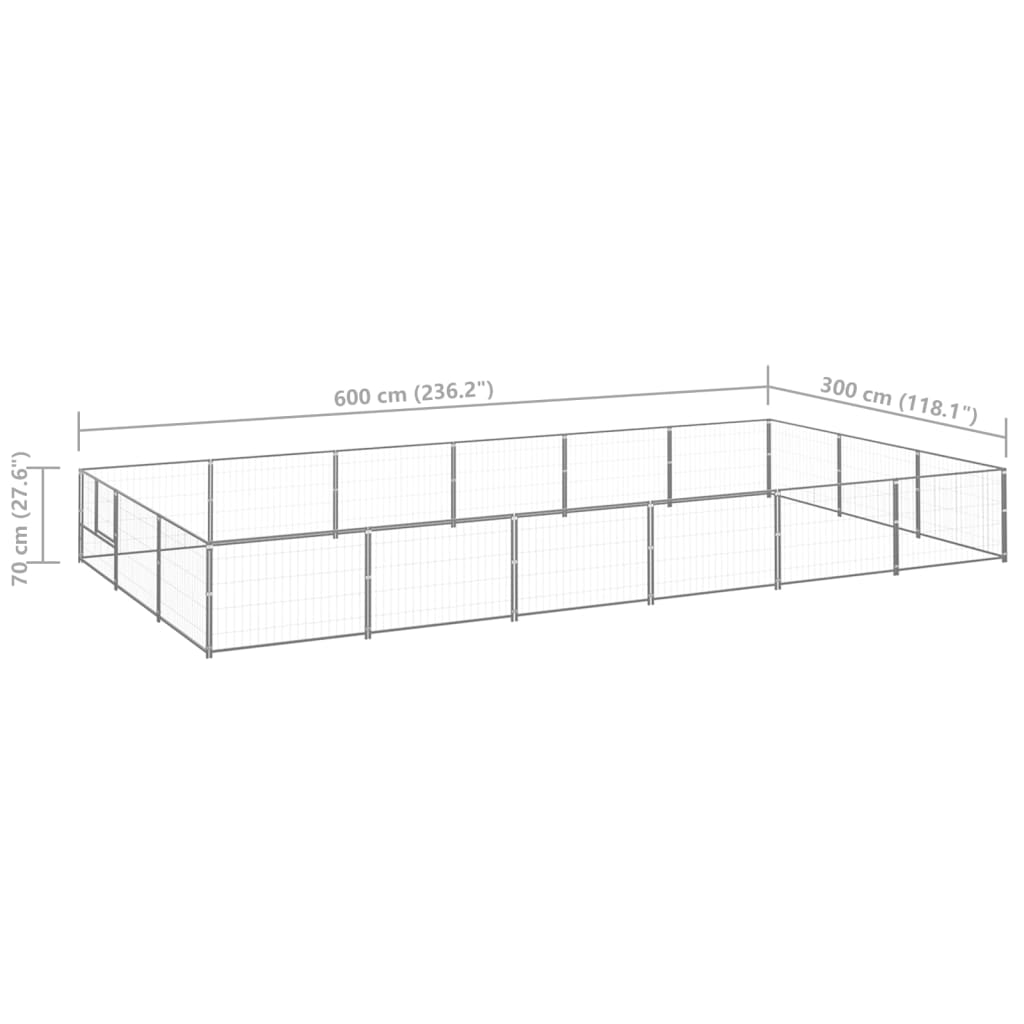 Hundezwinger Silbern 18 m² Stahl