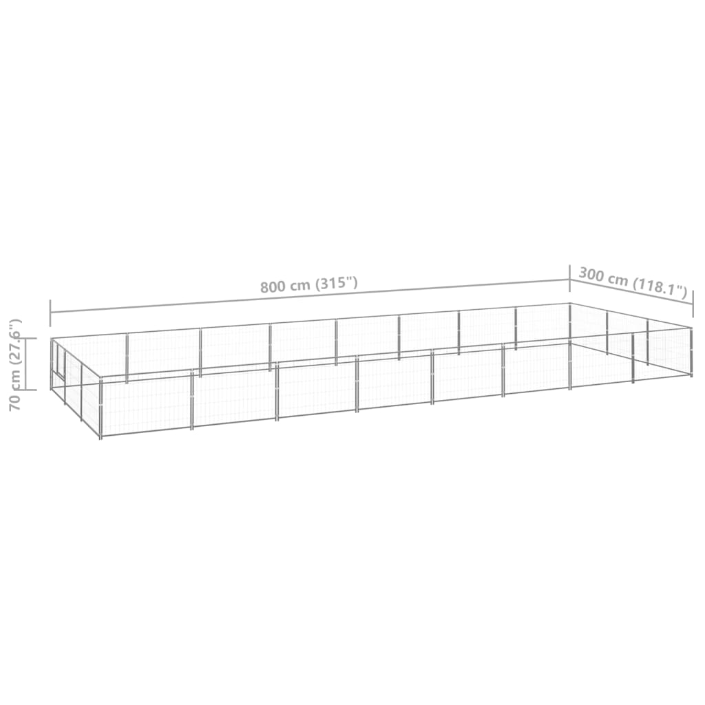 Hundezwinger Silbern 24 m² Stahl