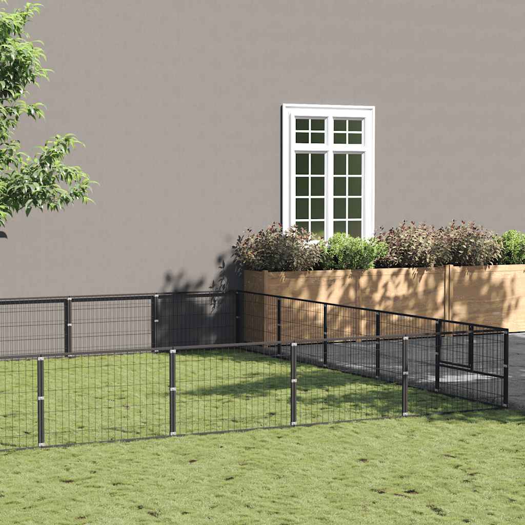 Hundezwinger Schwarz 30 m² Stahl