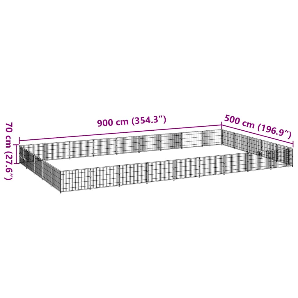 Hundezwinger Schwarz 45 m² Stahl