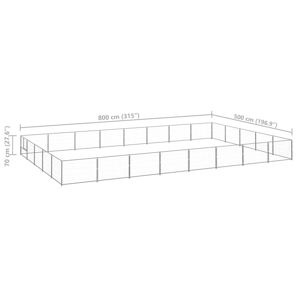 Hundezwinger Silbern 40 m² Stahl